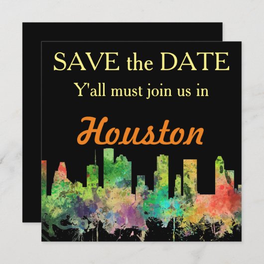 HOUSTON TEXAS SKYLINE SP - SAVE THE DATE (Vorne/Hinten)