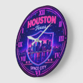 Houston Texas Space City Große Wanduhr (Winkel)