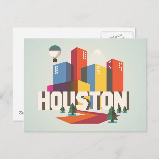 Houston, Texas | Stadtgestaltung Postkarte (Vorne/Hinten)