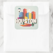 Houston, Texas | Stadtgestaltung Quadratischer Aufkleber (Tasche)