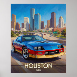 Houston Texas Stadtstraßenperformance 1989 Poster