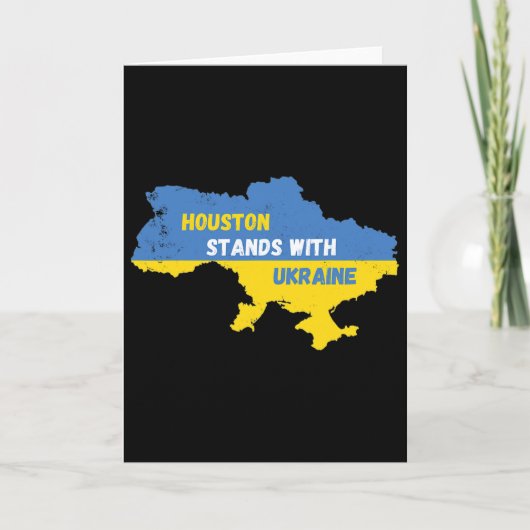 Houston Texas steht mit der Ukraine Karte (Vorderseite)