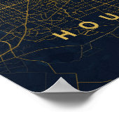 Houston Texas Stilisierte Kartenprint Poster (Ecke)