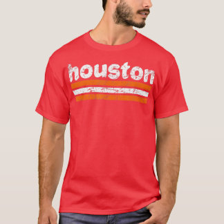 Houston Texas Three Stripe Vintag Weathered T-Shirt