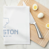 Houston & Texas Tile, Blaue Fliese, Houston Texas Geschirrtuch (Viertel Falte)