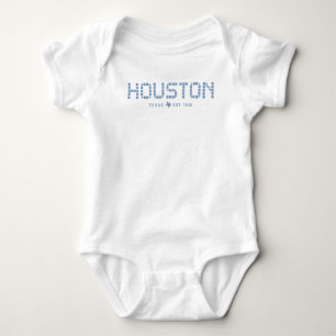 Houston & Texas Tile, Blue Tile, Houston Texas Baby Strampler
