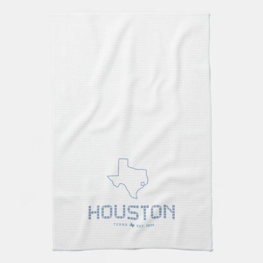 Houston & Texas Tile, Blue Tile, Houston Texas Geschirrtuch (Vertikal)