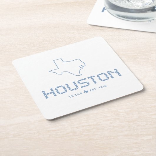 Houston & Texas Tile, Blue Tile, Houston Texas Rechteckiger Pappuntersetzer (angewinkelt)