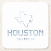 Houston & Texas Tile, Blue Tile, Houston Texas Rechteckiger Pappuntersetzer (Vorderseite)