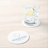 Houston & Texas Tile, Blue Tile, Houston Texas Runder Pappuntersetzer (Vor Ort)