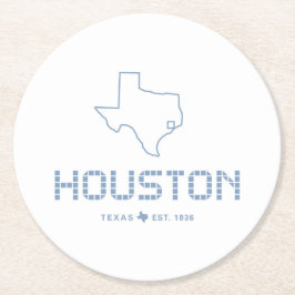 Houston & Texas Tile, Blue Tile, Houston Texas Runder Pappuntersetzer