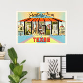 Houston Texas TX Old Vintage Travel Souvenir Poster (Heimbüro)