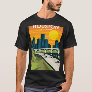 Houston Texas United Staaten Vintag Minimal City S T-Shirt