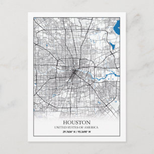 Houston Texas USA City Travel City Map Postkarte