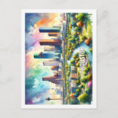 Houston Texas USA Famous Place Water color Postkarte (Vorderseite)