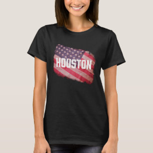 Houston Texas USA Flag Vintag US Souveni T-Shirt