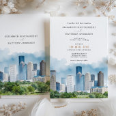 HOUSTON Texas USA Skyline Wedding Einladung