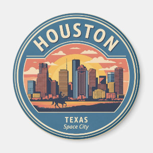 Houston Texas Vintag Magnet