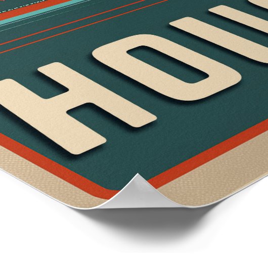 Houston, Texas - Vintag Poster (Ecke)