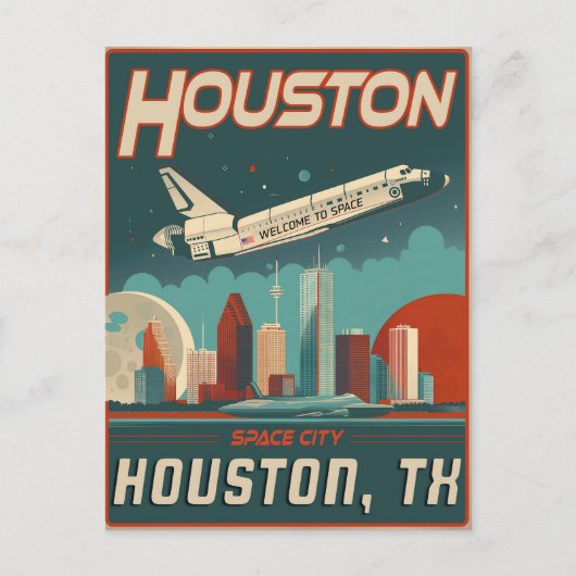 Houston, Texas - Vintag Postkarte (Vorderseite)