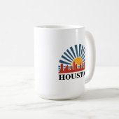Houston Texas Vintag Sunset Retro Travel Kaffeetasse (VorderseiteRechts)