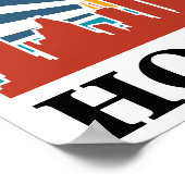 Houston Texas Vintag Sunset Retro Travel Poster (Ecke)