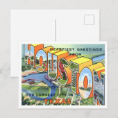 Houston, Texas, Vintage Großbriefe Postkarte (Vorne/Hinten)