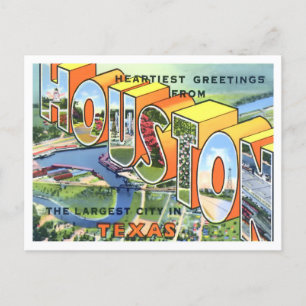 Houston, Texas Vintage Große Buchstaben Postkarte