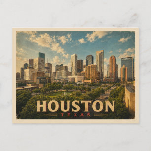 Houston Texas Vintage Reise Postkarte