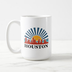 Houston Texas Vintage-Sonnenuntergang Retro-Reise Kaffeetasse