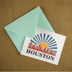 Houston Texas Vintage-Sonnenuntergang Retro-Reise Postkarte