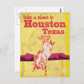 Houston, Texas Vintage Travel Poster Postkarte (Vorne/Hinten)