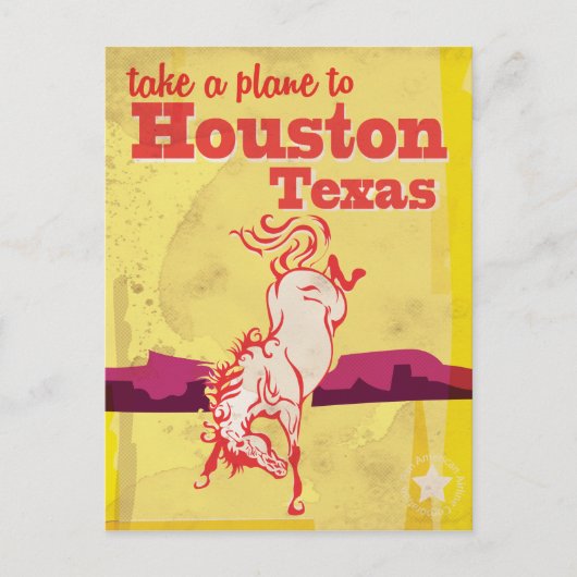 Houston, Texas Vintage Travel Poster Postkarte (Vorderseite)