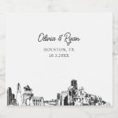 Houston Texas Wedding Champagne Label Schaumweinetikett (Einzelnes Label)