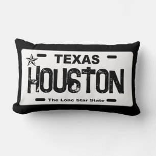 Houston Texas weiße Nummernschild Kopfkissen Lendenkissen