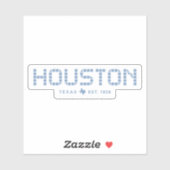 Houston Tile, Blue Tile, Houston Texas Aufkleber (Blatt)
