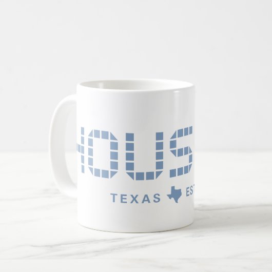Houston Tile, Blue Tile, Houston Texas Kaffeetasse (Vorderseite Links)