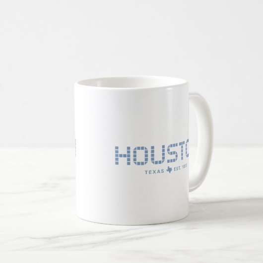 Houston Tile, Blue Tile, Houston Texas Kaffeetasse (VorderseiteRechts)