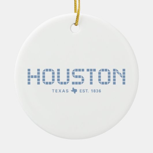 Houston Tile, Blue Tile, Houston Texas Keramik Ornament (Vorne)