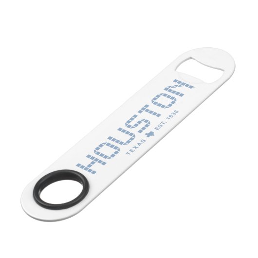 Houston Tile, Blue Tile, Houston Texas Speed Flaschenöffner (Vorderseite Schrägansicht)