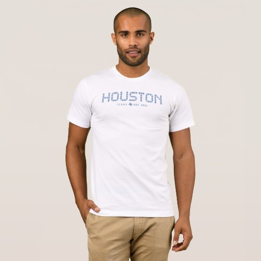 Houston Tile, Blue Tile, Houston Texas T-Shirt (Vorne ganz)