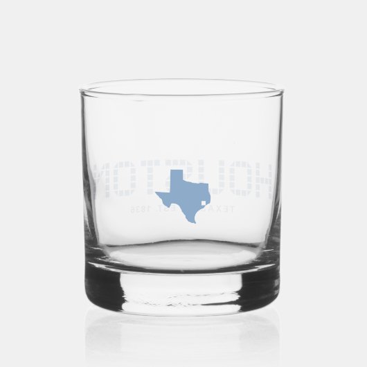 Houston Tile, Blue Tile, Houston Texas Whiskyglas (Rückseite)