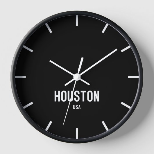 Houston Time Zone Newsroom Wall Clock Uhr (Vorderseite)