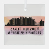 Houston TX City Skyline Glasdekoration Ornament Aus Glas (Rückseite)