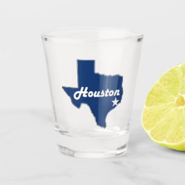 Houston TX Lonestar Staat Map mit Star Schnapsglas