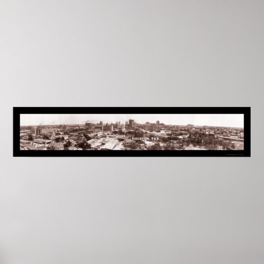 Houston TX Panorama Foto 1924 Poster (Vorne)