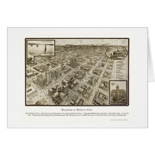 Houston, TX panoramische Karte - 1912