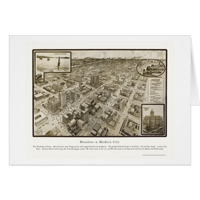 Houston, TX panoramische Karte - 1912 (Vorderseite (Horizontal))