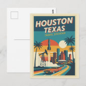 Houston TX Retro 1950er Reise Postkarte (Vorne/Hinten)