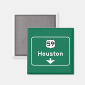 Houston, TX Road Sign Magnet (Vorderseite/Rückseite)